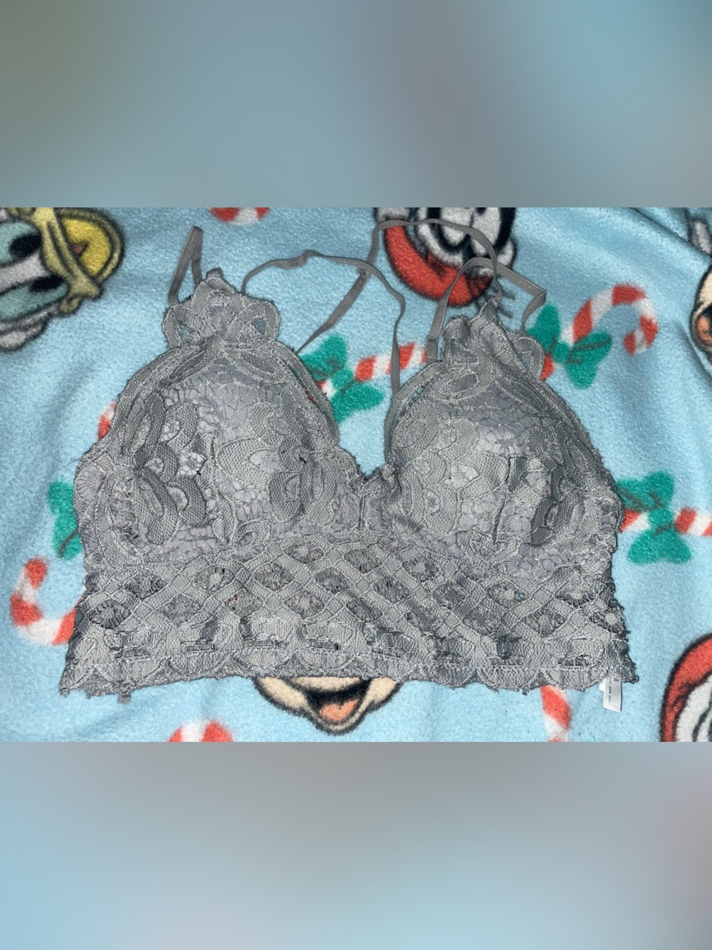 Womens medium Lace Bralette - Gray